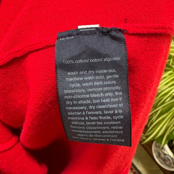 y2K Tommy Hilfiger Women's 100% Cotton Lightweight Red Sweater Tiny Logo Size L - Picture 7 of 7